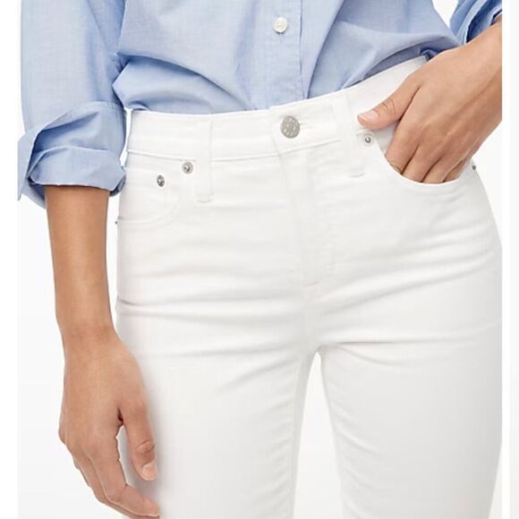 J. Crew Factory 9" mid-rise skinny jean in signature stretch  White NWT - Picture 2 of 12